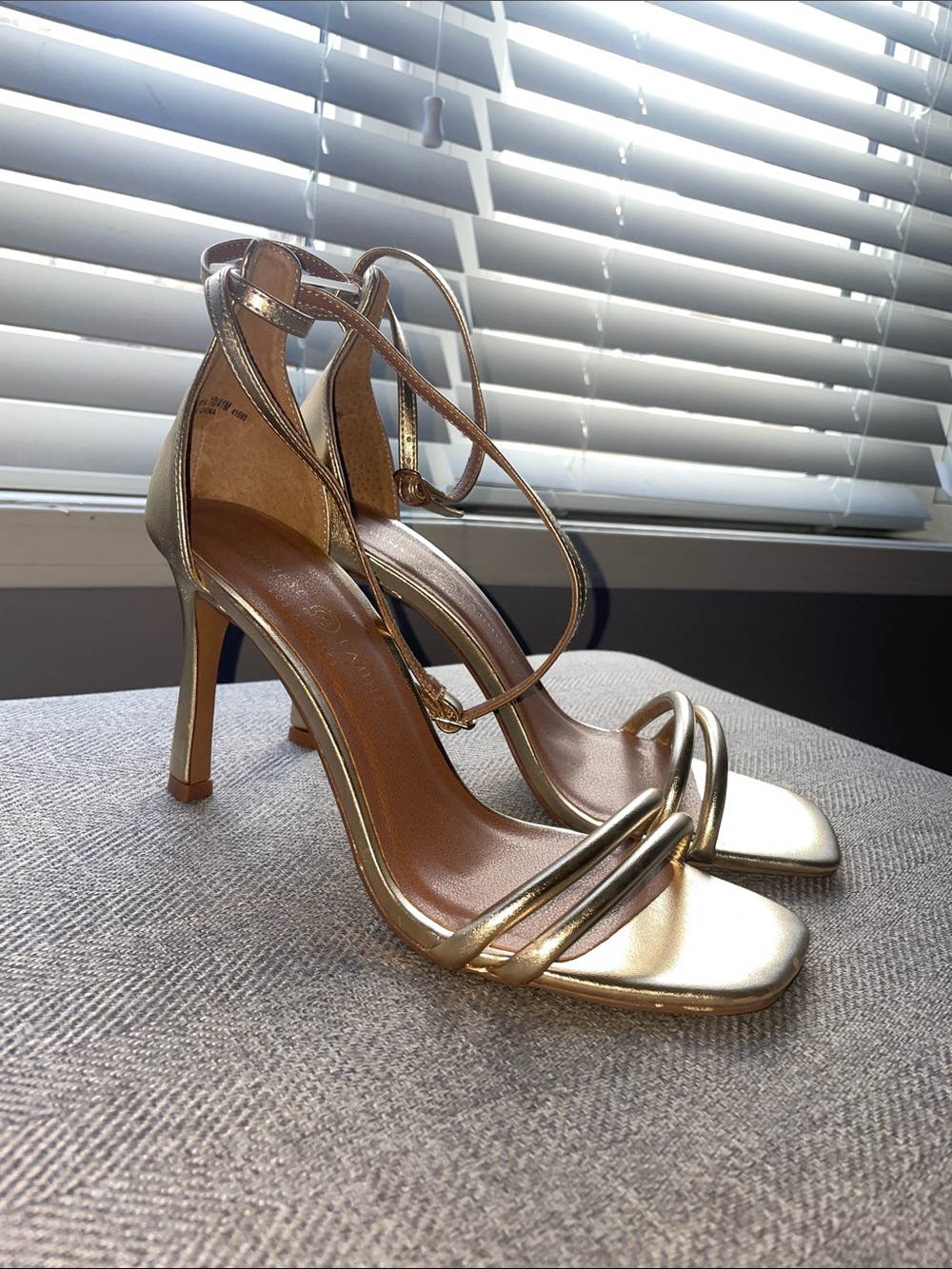 Chinese Laundry Metallic Gold Strappy High Heel Sandals